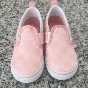 Vans Kids Pink Checkered Slip-On Sneakers